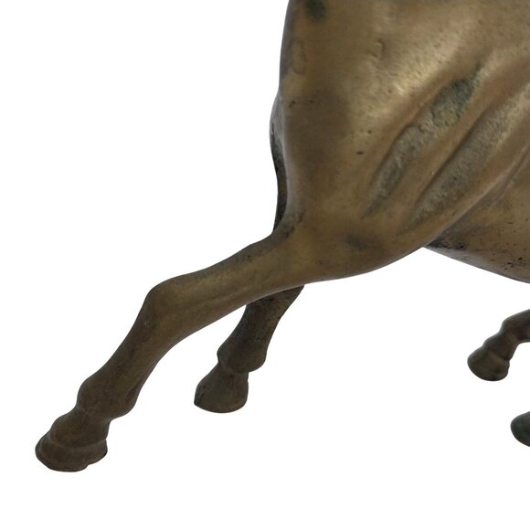 Prancing Brass Horse Figurine 10" Vintage Decorative Statue - Picture 3 of 9